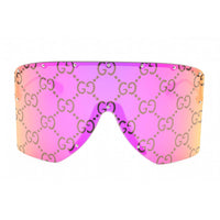 Gucci Unisex Sunglasses - Gold/Silver Metal Shield Shape Rimless Frame | GG1244S 002 ,