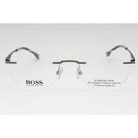 Hugo Boss Men's Eyeglasses - Matte Ruthenium Blue Geometric | BOSS 1265/D 09T9 00 ,
