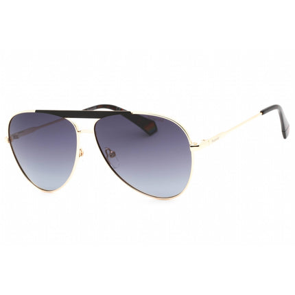Polaroid Core Unisex Sunglasses - Gold Black Aviator Frame | PLD 6200/S/X 0RHL WJ ,