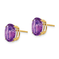 14k 10x8mm Oval Amethyst Earrings ,