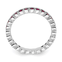 Sterling Silver Stackable Expressions Created Ruby Ring | QSK368 ,
