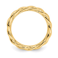 Sterling Silver Stackable Expressions Yellow-plated Twist Ring | QSK2006 ,