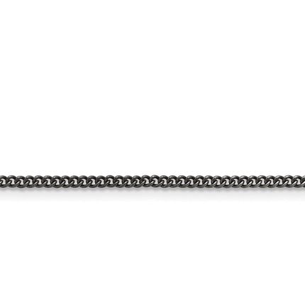 Stainless Steel 2.00mm 18in Round Curb Antiqued Chain ,