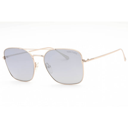 Tom Ford Women's Sunglasses - Shiny Rose Gold Frame Mirrored Smoke Lens | FT0680 28C ,