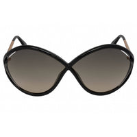 Tom Ford Women's Sunglasses - Shiny Black Plastic Oversized Full Rim | FT0528 01B ,