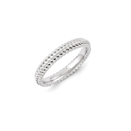 Sterling Silver Stackable Expressions Rhodium Ring | QSK1139 ,