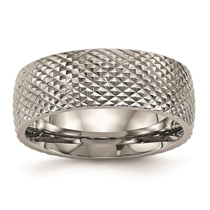 Titanium Polished Textured Ring | TB450 ,