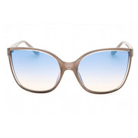 Guess Women's Sunglasses - Shiny Beige Plastic Cat Eye Frame Blue Lens | GU7748 57X ,