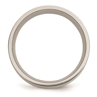Titanium Flat 14k Yellow Inlay 8mm Brushed Band | TB218 ,