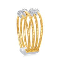 Sterling Silver Designer CZ Ring Bonded with 14K Gold, Size 8 ,