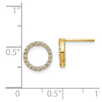 14k Diamond Open Circle Earrings ,