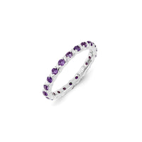 Sterling Silver Stackable Expressions Amethyst Ring | QSK1204 ,
