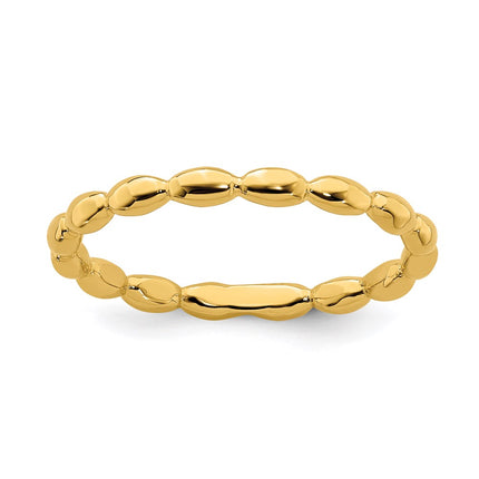Sterling Silver Stackable Expressions Gold-plated Rice Ring | QSK214 ,