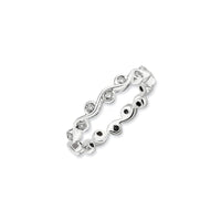 Sterling Silver Stackable Expressions Polished Diamond Ring | QSK635 ,