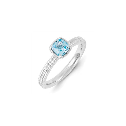 Sterling Silver Stackable Expressions Blue Topaz Ring | QSK1103 ,