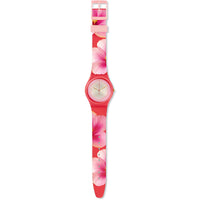 Swatch Women's Watch - Fiore Di Maggio Quartz Pink Dial Silicone Rubber Strap | GZ321 ,