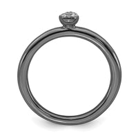Sterling Silver Stackable Expressions Black-plated Diamond Ring | QSK1999 ,