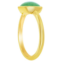 Classic Women's Ring - YG Plated 8mm Cushion Jade Solitaire | W-2857 ,