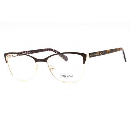Nine West Women's Eyeglasses - Satin Solid Brown Cat Eye Metal Frame | NW8011 200 ,