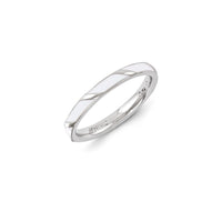 Sterling Silver Stackable Expressions White Enameled Ring | QSK1352 ,