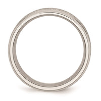 Stainless Steel Ridged Edge 8mm Brushed and Polished Band | SR91 ,