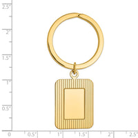 14k Rectangle Disc Key Ring ,