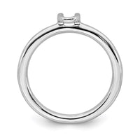 Sterling Silver Stackable Expressions Rhodium Letter U Ring | QSK1990 ,