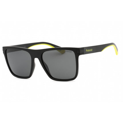 Polaroid Core Unisex Sunglasses - Matte Black Yellow Square Frame | PLD 2128/S 0PGC M9 ,