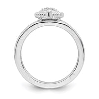 Sterling Silver Stackable Expressions Heart Diamond Ring | QSK343 ,