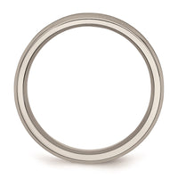 Titanium Beveled Edge, Concave 6mm Brushed & Polished Band | TB46 ,