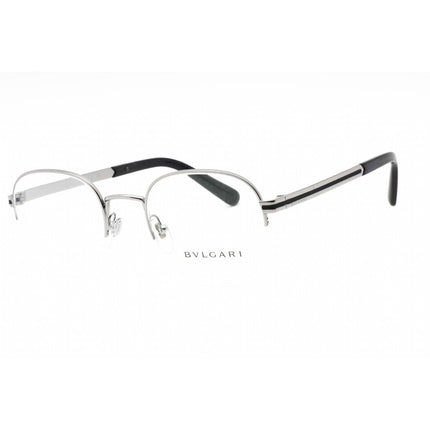 Bvlgari Men's Eyeglasses - Gunmetal Metal Half Rim Oval Frame Clear Lens | 0BV1114 103 ,