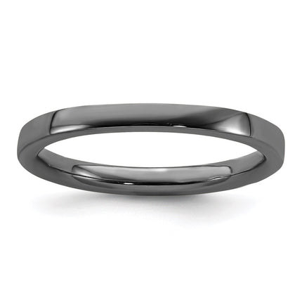 Sterling Silver Stackable Expressions Black-plated Polished Ring | QSK241 ,