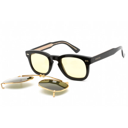 Gucci Unisex Sunglasses - Shiny Black Acetate Square Full Rim Frame | GG0182S 008 ,