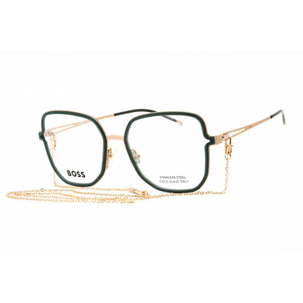 Hugo Boss Women's Eyeglasses - Gold Green Butterfly Full Rim Frame | BOSS 1394 0PEF 00 ,
