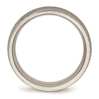 Titanium Polished Textured Ring | TB450 ,