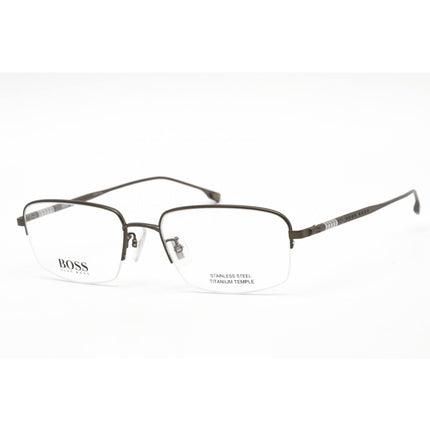 Hugo Boss Men's Eyeglasses - Matte Ruthenium Metal Rectangular | BOSS 1298/F 0R80 00 ,