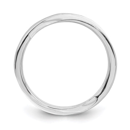 Sterling Silver Stackable Expressions Twisted White Enameled Ring | QSK566 ,