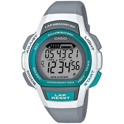 Casio Women's Watch - Dual Time Grey Resin Strap Stopwatch Alarm | LWS-1000H-8AV ,