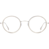 Garrett Leight Women's Eyeglasses - Lucite-Silver Metal Round Frame | PLAYA LU-SV ,
