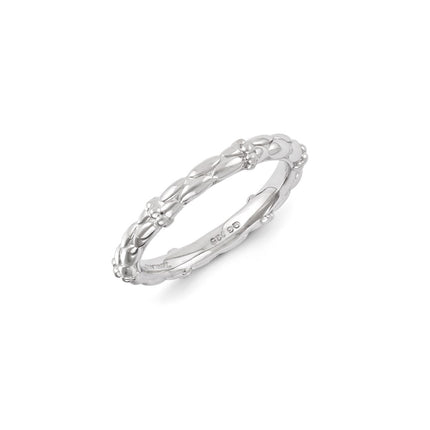 Sterling Silver Stackable Expressions Rhodium Ring | QSK1137 ,