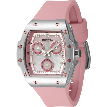 Invicta Women's Watch - Racing Pink and White Mop Dial Silicone Strap Quartz | 45639 ,