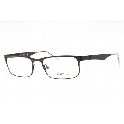 Guess Men's Eyeglasses - Matte Gunmetal Metal Full Rim Rectangular Frame | GU1904 009 ,