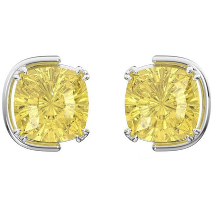 Swarovski Women's Earrings - Harmonia Yellow Cushion Cut Crystals Stud | 5616511 ,