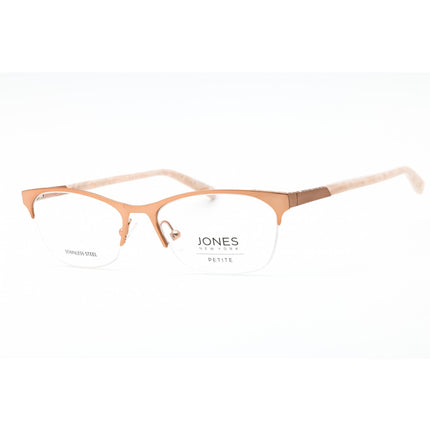 Jones New York Women's Eyeglasses - Rose Gold Metal Cat Eye Half Rim Frame | J148 0ROG ,