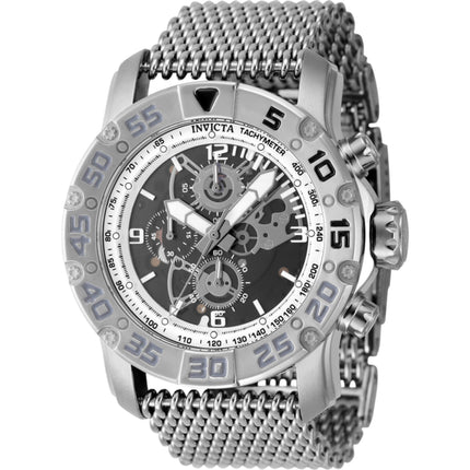Invicta Men's Watch - Invicta Racing White, Steel, Black Bezel Mesh Bracelet | 48053 ,