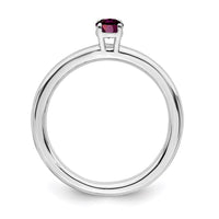 Sterling Silver Stackable Expressions Rhodium Rhodolite Garnet Ring | QSK1904 ,