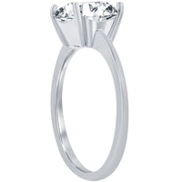 Classic Women's 4-Prong 8mm Cushion-Cut CZ Ring - W-2853 ,