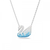 Swarovski Women's Pendant Necklace - Swan Medium Blue and White Crystals | 5633856 ,