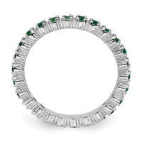 Sterling Silver Stackable Expressions Created Emerald Ring | QSK354 ,