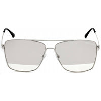 Tom Ford Unisex Sunglasses - Shiny Rhodium Pilot Frame Smoke Mirror Lens | FT0651 18C ,